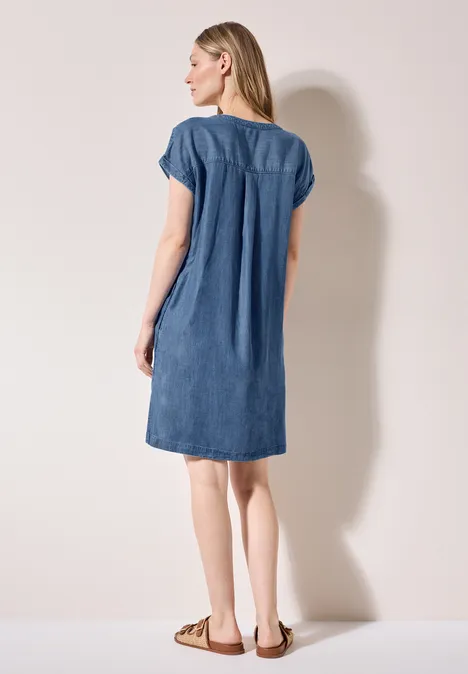 Kurzes Denim Kleid mid blue wash