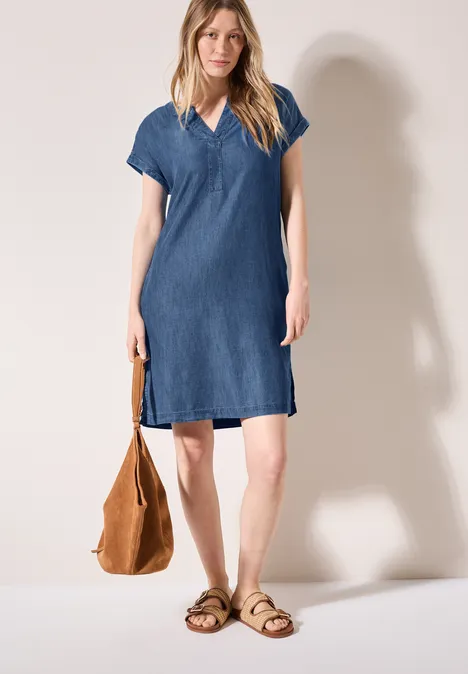 Kurzes Denim Kleid mid blue wash