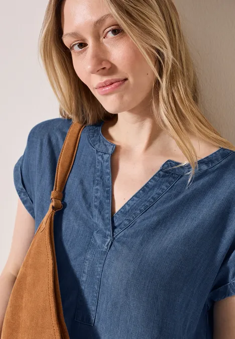 Kurzes Denim Kleid mid blue wash