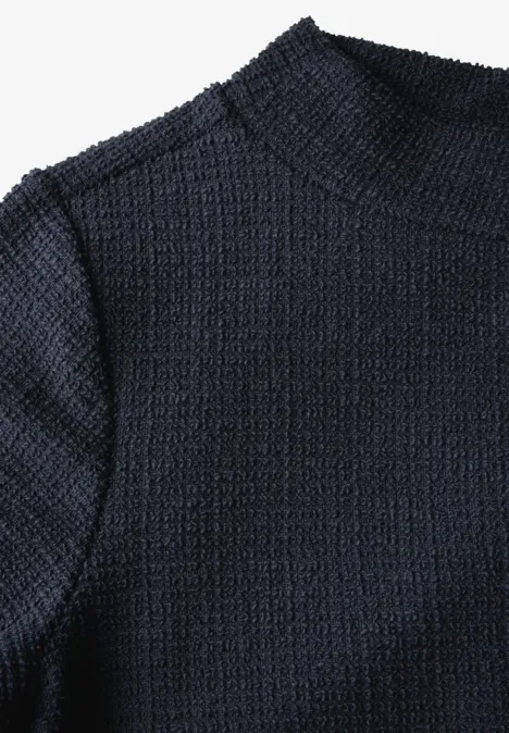 Strukturkleid in Unifarbe universal blue