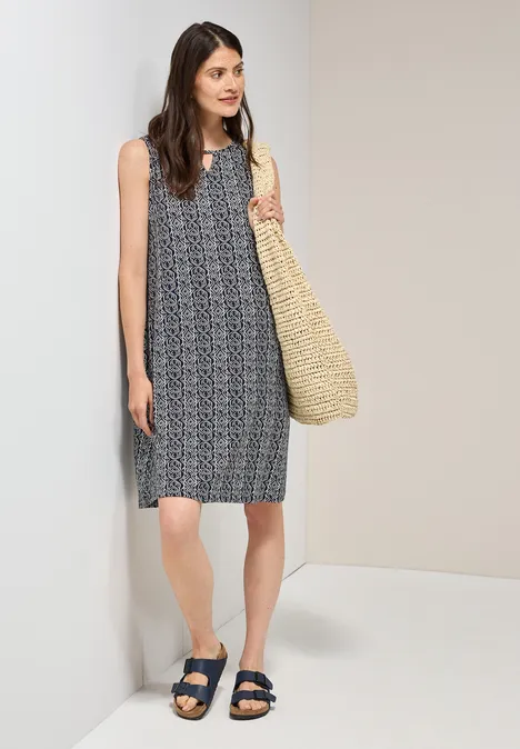 Gemustertes Jersey-Kleid universal blue