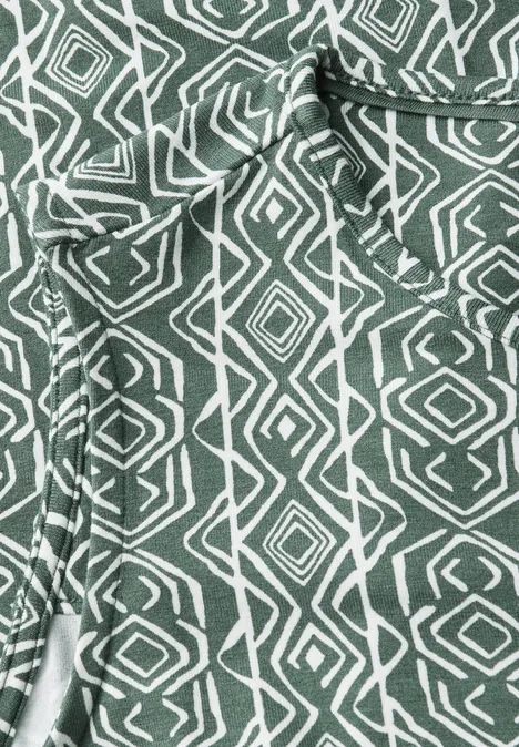 Gemustertes Jersey-Kleid balmy khaki
