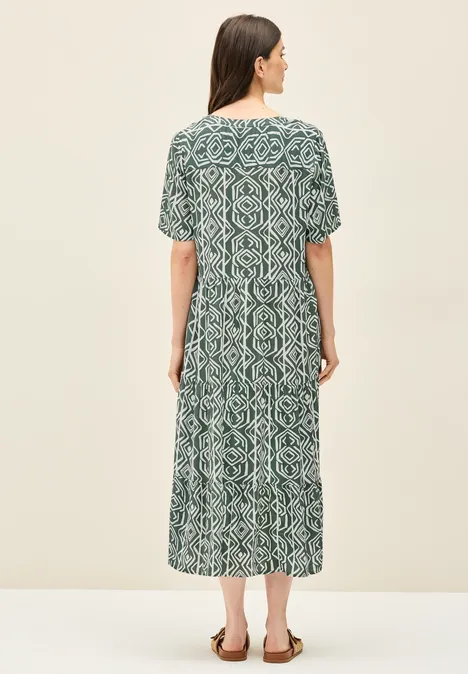 Jurk met volants balmy khaki