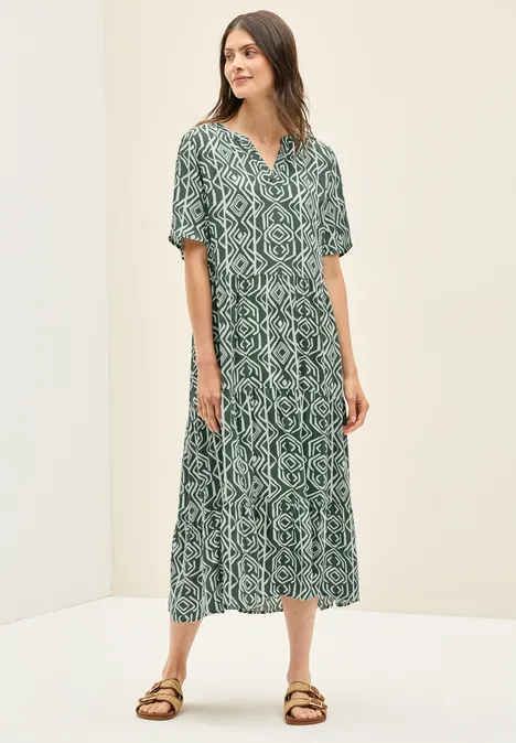 Jurk met volants balmy khaki