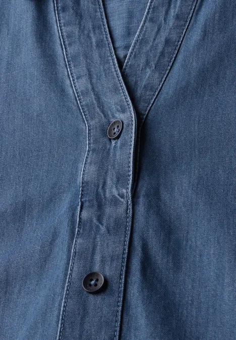 Jeans-look jurk mid blue wash