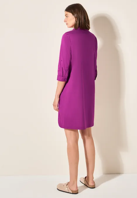 Jurk met smokdetail anemone pink