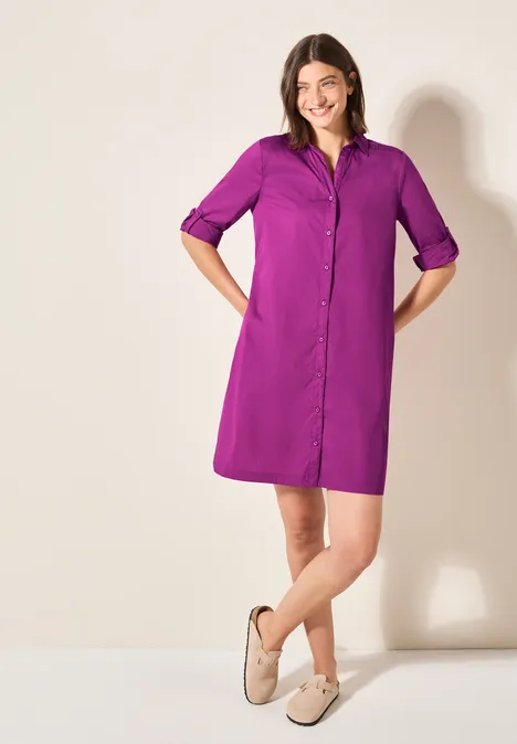 Jurk met smokdetail anemone pink