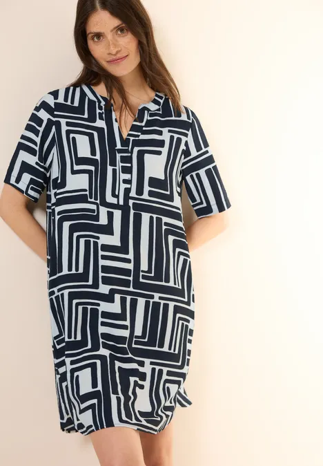 Gestructureerde jurk met patroon universal blue
