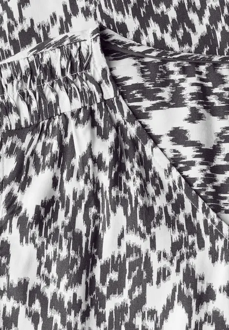 Gedessineerde midi-jurk vanilla white