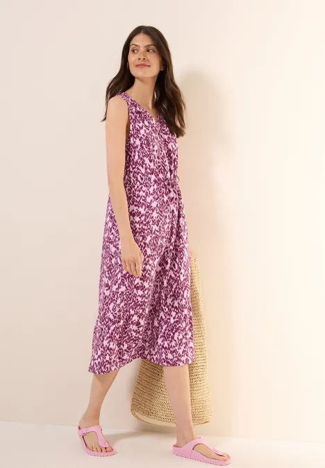 Gedessineerde midi-jurk cherry blossom pink