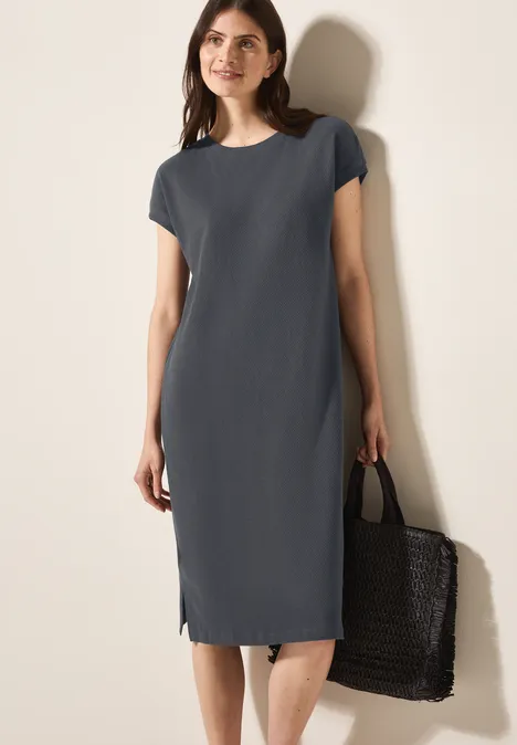 Jacquard jurk volcanic grey
