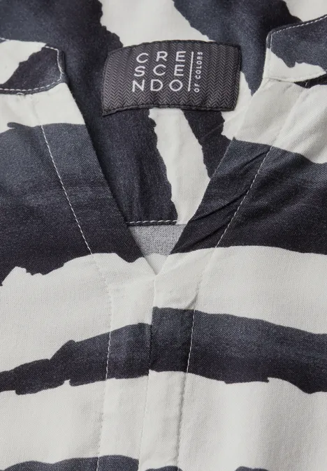 Gedessineerde volant jurk volcanic grey