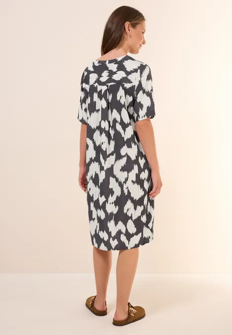 Gemustertes Kleid volcanic grey