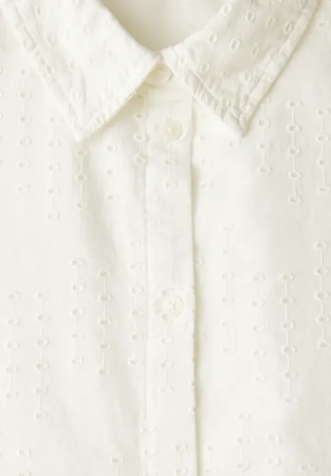 Kleid mit Lochstickerei vanilla white