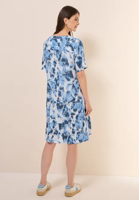 Gemustertes Crepe-Kleid vanilla white