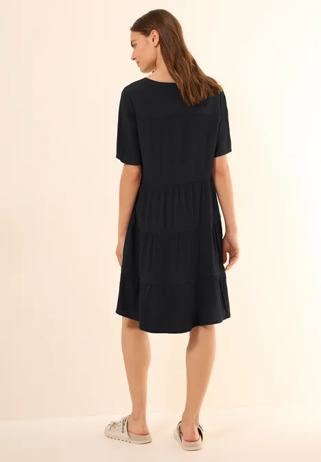 Strukturkleid mit Volants Black
