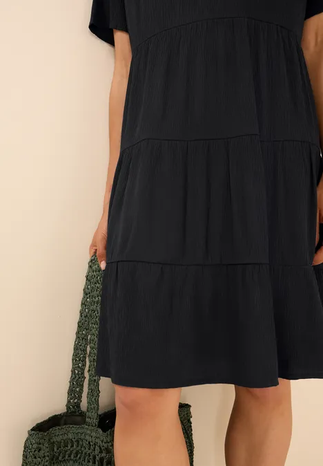 Strukturkleid mit Volants Black