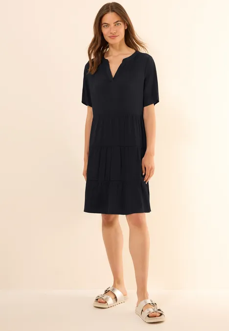 Strukturkleid mit Volants Black