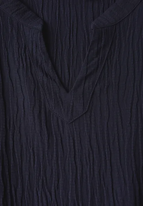 Seersucker-Kleid mit Volants universal blue