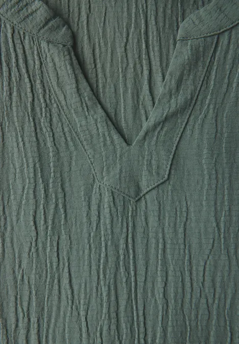 Seersucker-Kleid mit Volants balmy khaki