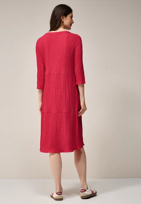 Seersucker-Kleid mit Volants glazed apple red