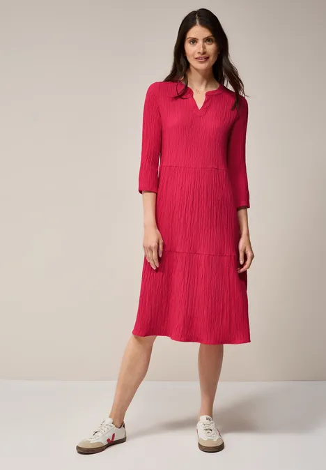 Seersucker-Kleid mit Volants glazed apple red