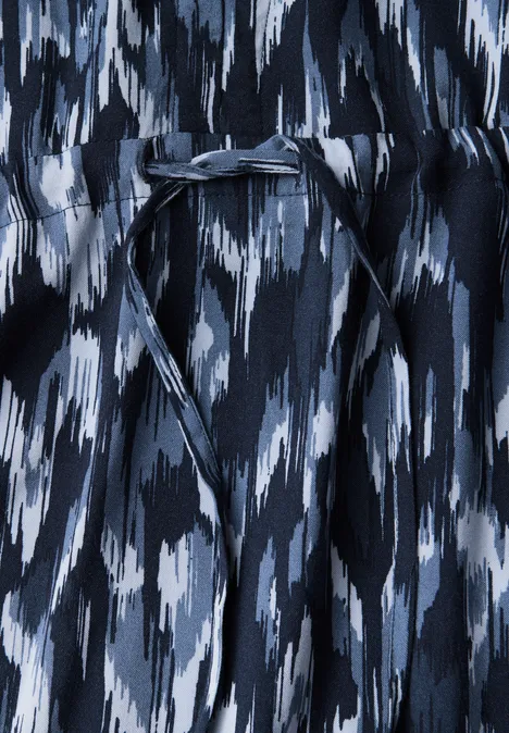 Gemustertes Volant-Kleid urban navy blue