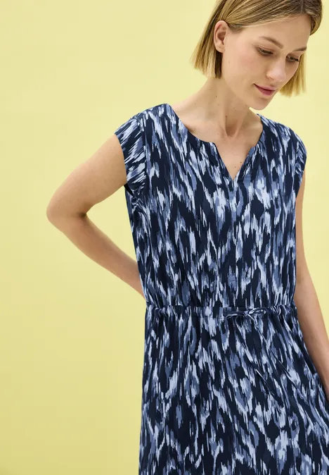 Gemustertes Volant-Kleid urban navy blue