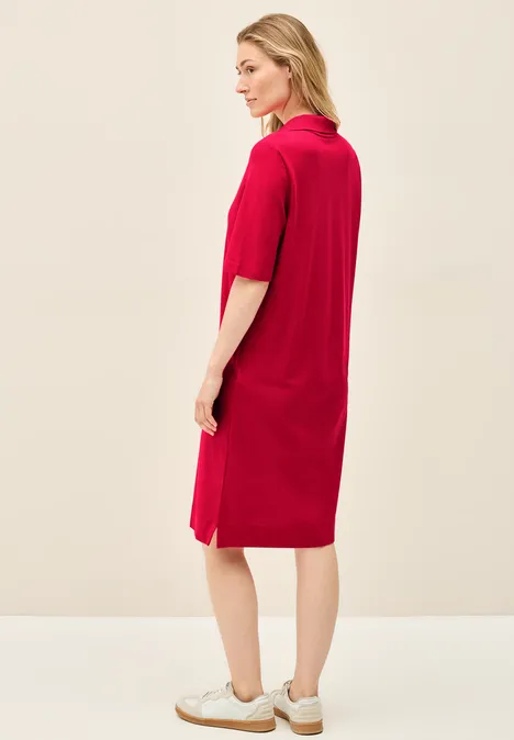Piqué Polo-Kleid glazed apple red