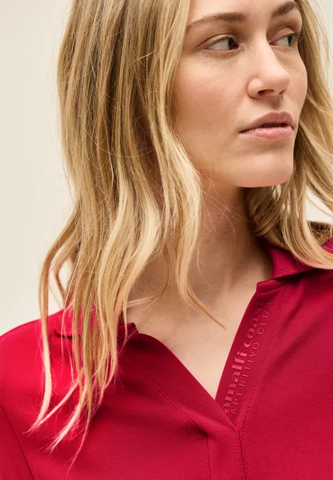 Piqué Polo-Kleid glazed apple red