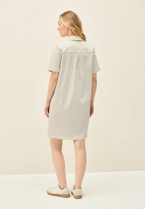 Colored Denim Blusenkleid light beige