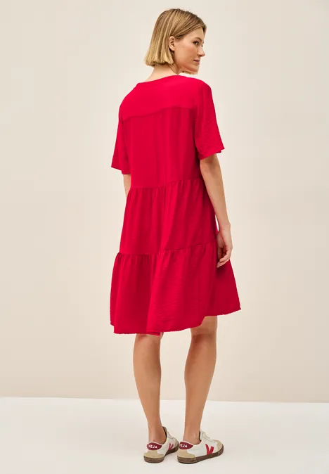 Knielanges Volant-Kleid glazed apple red