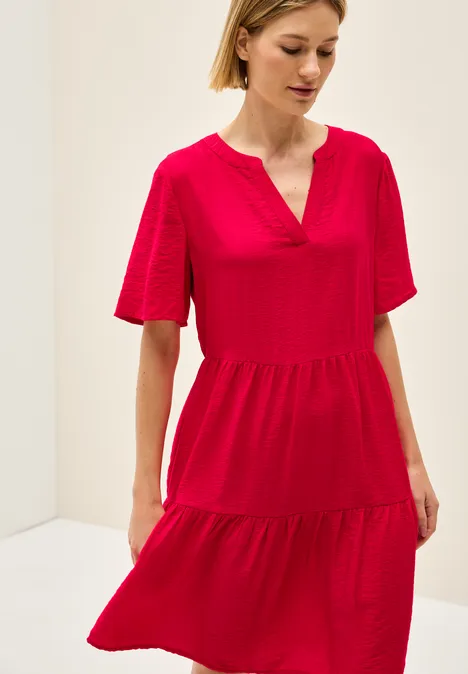Knielanges Volant-Kleid glazed apple red