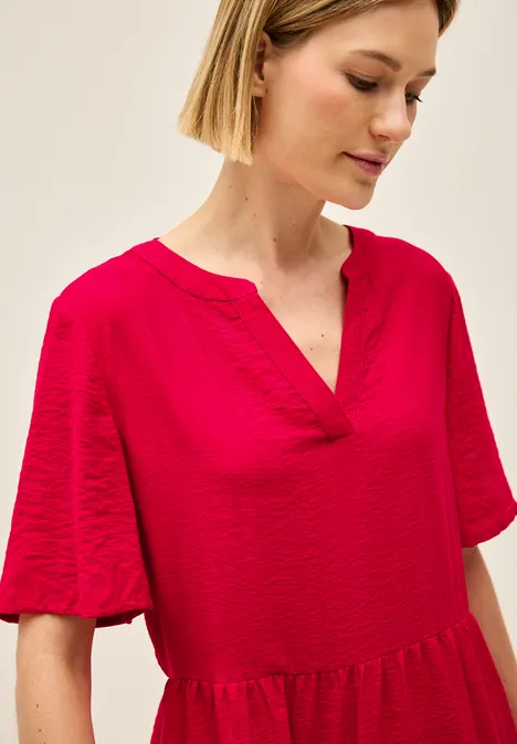 Knielanges Volant-Kleid glazed apple red