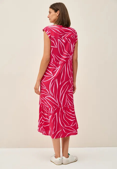 Gemustertes Volant-Kleid glazed apple red