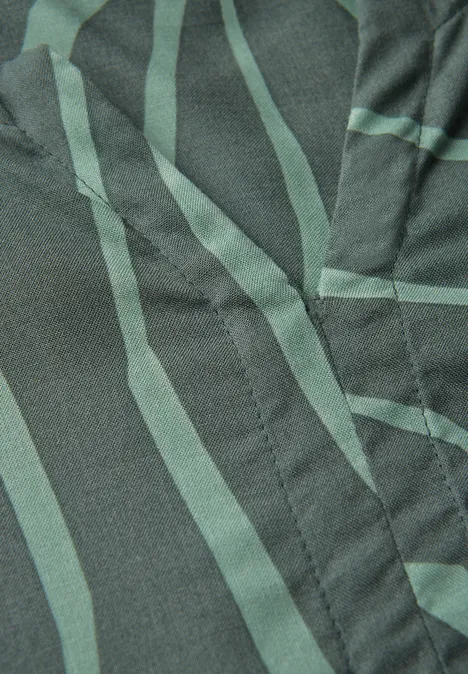 Gemustertes Volant-Kleid dark balmy khaki