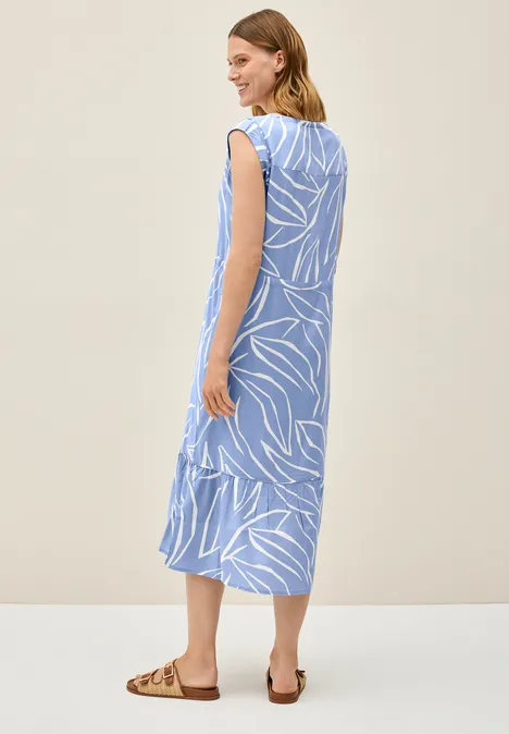 Gemustertes Volant-Kleid deep pastel blue