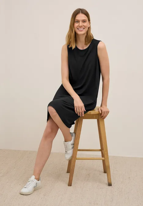Ärmelloses Jersey-Kleid Black