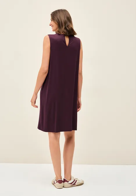 Ärmelloses Jersey-Kleid mulberry red