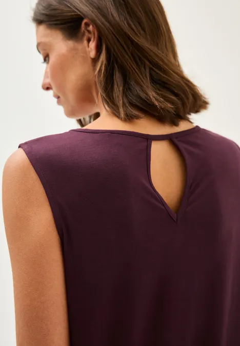 Ärmelloses Jersey-Kleid mulberry red