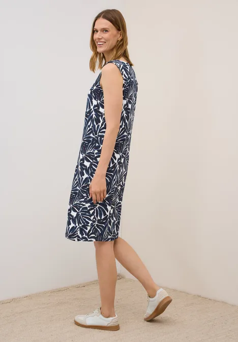 Gemustertes Jersey-Kleid urban dark blue