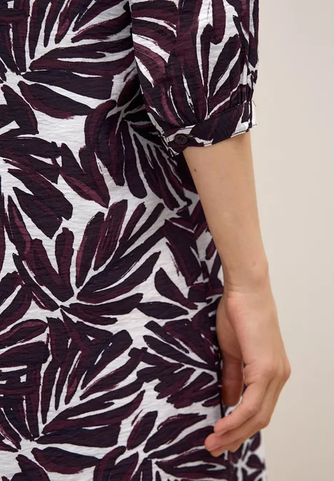 Gemustertes Sommerkleid mulberry red
