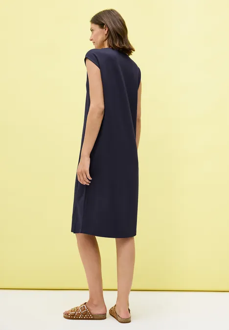 Jersey-Kleid in Unifarbe urban dark blue