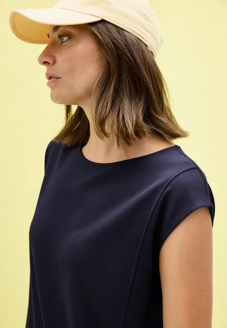 Jersey-Kleid in Unifarbe urban dark blue