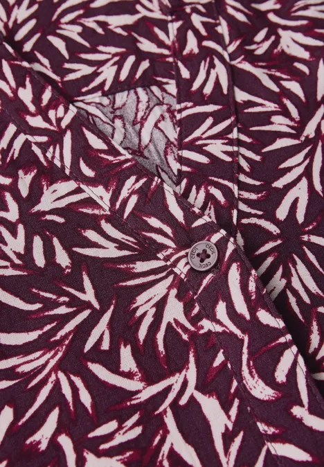 Gemustertes Strukturkleid mulberry red