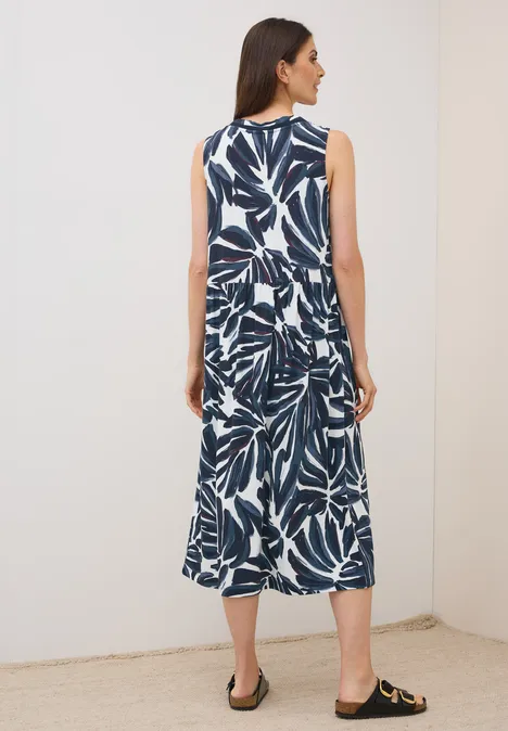 Gemustertes Jersey-Kleid urban dark blue