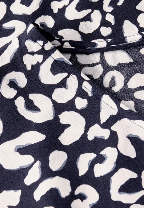 Crepe Leo Kleid aus Viskose urban dark blue