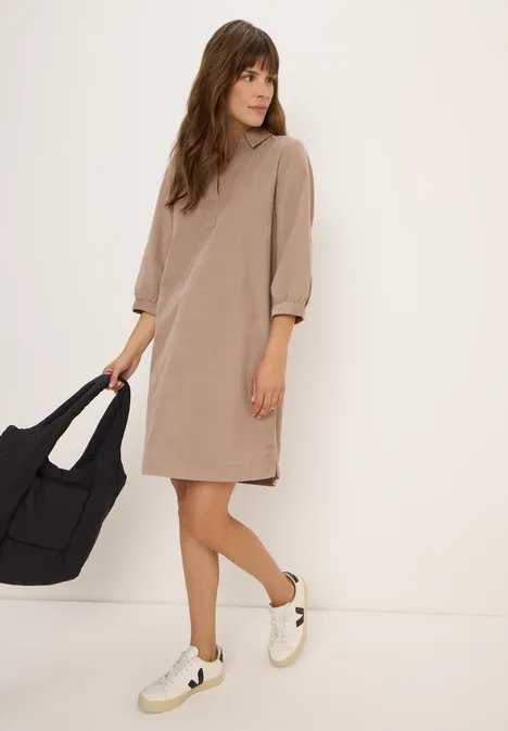 Cordkleid in Unifarbe natural taupe
