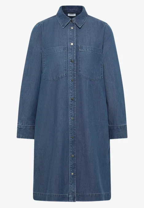 Denim-look jurk mid blue wash