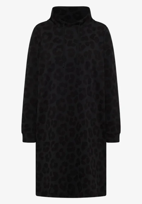 Leo jacquard jurk Black